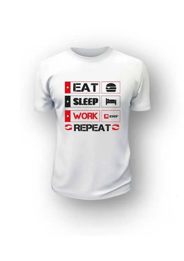 Футболка белая EAT, SLEEP, WORK XL Футболка белая EAT, SLEEP, WORK XL
