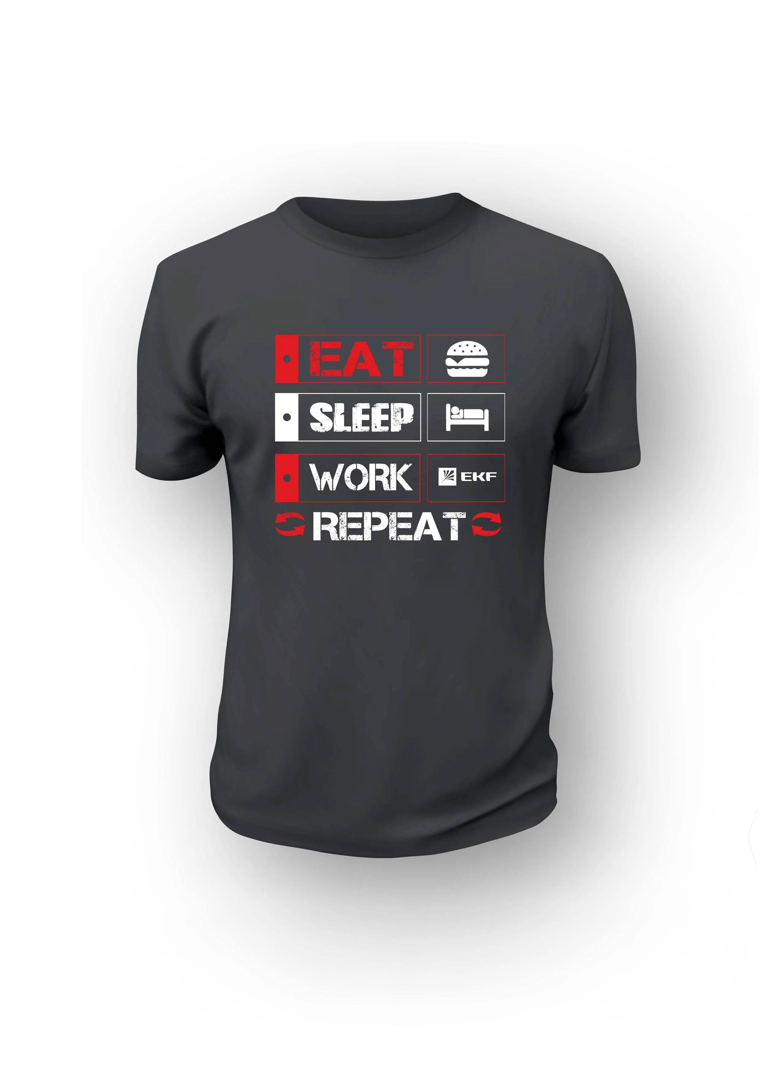 Футболка черная EAT, SLEEP, WORK M