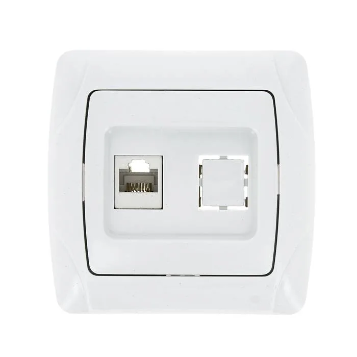Розетка RJ-45 1-мест. бел. Мадрид EKF PROxima Розетка RJ-45 1-мест. бел. Мадрид EKF PROxima