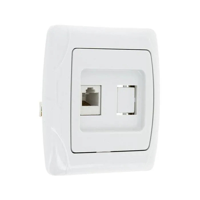 Розетка RJ-45 1-мест. бел. Мадрид EKF PROxima Розетка RJ-45 1-мест. бел. Мадрид EKF PROxima