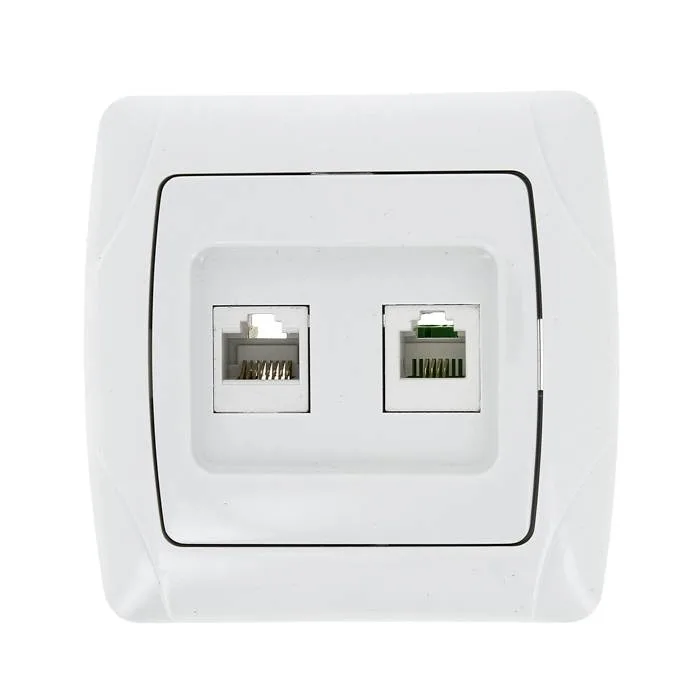 Розетка RJ-45+Phone бел. Мадрид EKF PROxima