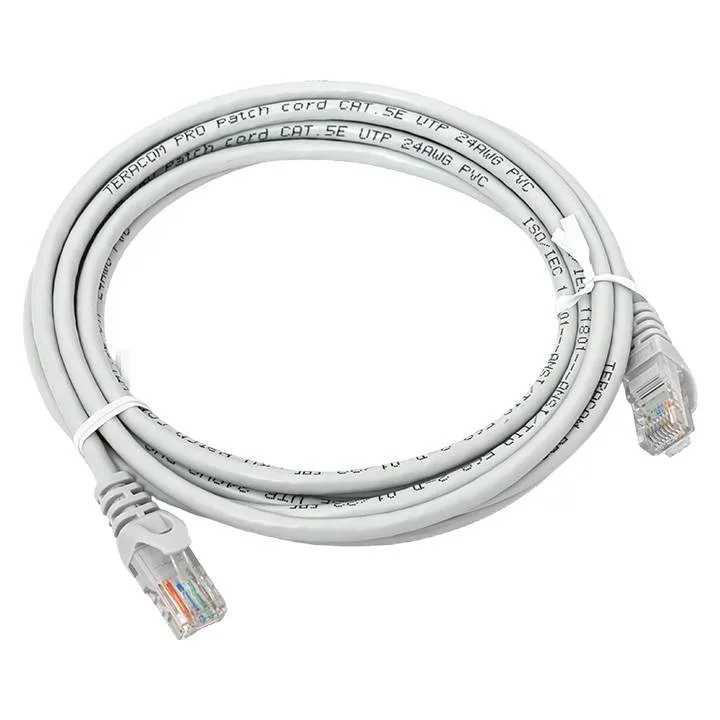 Патч-корд TERACOM Cat.5E (1Гбит/с) неэкранированный UTP оболочка PVC серый (3м) Патч-корд TERACOM Cat.5E (1Гбит/с) неэкранированный UTP оболочка PVC серый (3м)