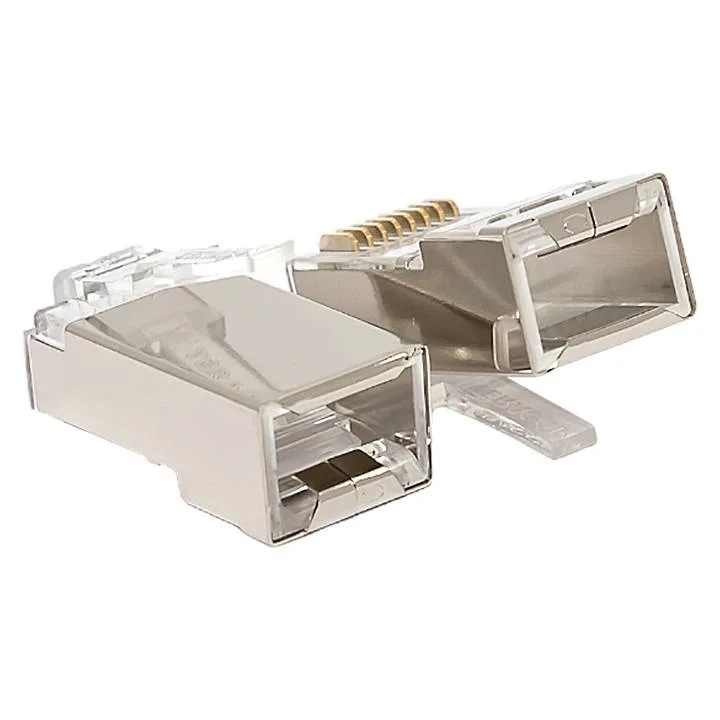 Коннектор RJ-45 TERACOM экранированный 8P8C Cat.5E универсальный (упак.20шт) Коннектор RJ-45 TERACOM экранированный 8P8C Cat.5E универсальный (упак.20шт)