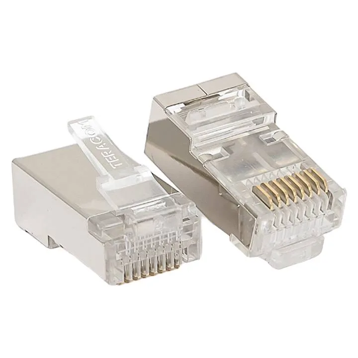 Коннектор RJ-45 TERACOM экранированный 8P8C Cat.5E универсальный (упак.20шт) Коннектор RJ-45 TERACOM экранированный 8P8C Cat.5E универсальный (упак.20шт)