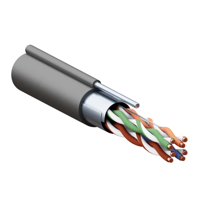 Кабель витая пара TERACOM PRO Cat.5E F/UTP 4 пары solid 24AWG с тросом сталь 1,2 мм оболочка LDPE цвет черный (катушка 305м) Кабель витая пара TERACOM PRO Cat.5E F/UTP 4 пары solid 24AWG с тросом сталь 1,2 мм оболочка LDPE цвет черный (катушка 305м)