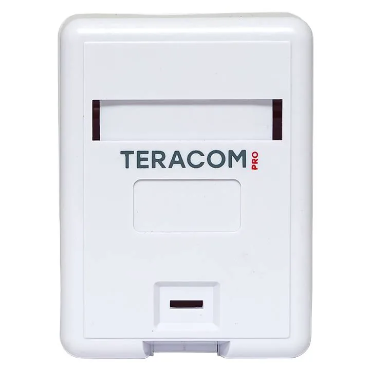 Корпус настенной розетки TERACOM PRO на 1 модуль Keystone со шторкой и маркером белый Корпус настенной розетки TERACOM PRO на 1 модуль Keystone со шторкой и маркером белый