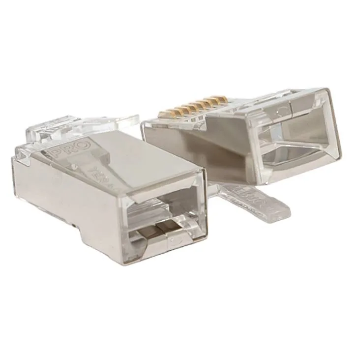Коннектор RJ-45 TERACOM PRO экранированный 8P8C 30мкд Cat.5E универсальный (упак.20шт) Коннектор RJ-45 TERACOM PRO экранированный 8P8C 30мкд Cat.5E универсальный (упак.20шт)
