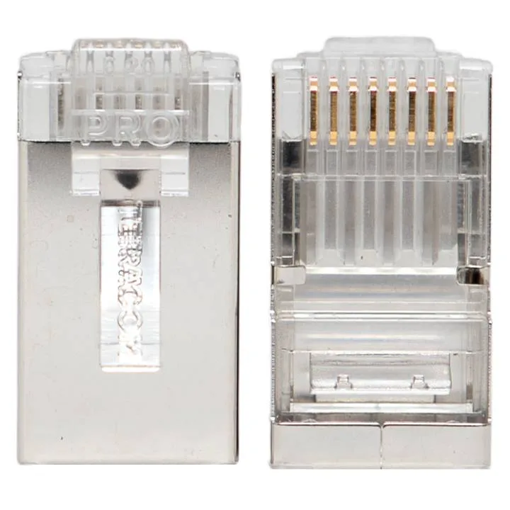 Коннектор RJ-45 TERACOM PRO экранированный 8P8C 30мкд Cat.6 (упак.20шт) Коннектор RJ-45 TERACOM PRO экранированный 8P8C 30мкд Cat.6 (упак.20шт)