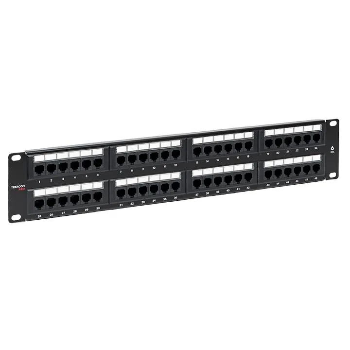 Патч-панель TERACOM PRO 19'' Cat.6 2U неэкранированная UTP 48 портов RJ-45 Dual IDC Патч-панель TERACOM PRO 19'' Cat.6 2U неэкранированная UTP 48 портов RJ-45 Dual IDC