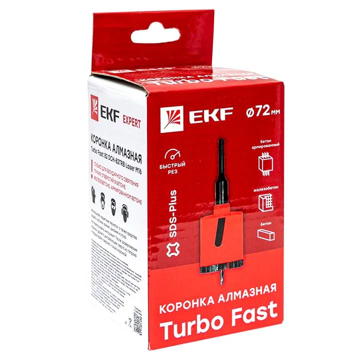 Коронка алмазная Turbo Fast 82 DCH-82TRB Laser M16 EKF Expert Коронка алмазная Turbo Fast 82 DCH-82TRB Laser M16 EKF Expert