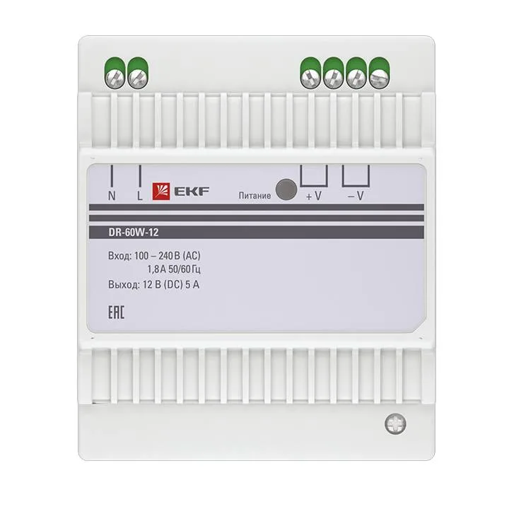 Блок питания 12В DR-60W-12 EKF PROxima Блок питания 12В DR-60W-12 EKF PROxima