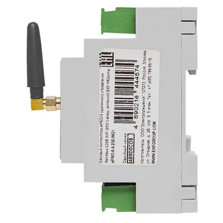 Контроллер базовый ePRO24 удаленного управления 6вх\4вых 230В WiFi GSM с внешней антенной EKF PROxima Контроллер базовый ePRO24 удаленного управления 6вх\4вых 230В WiFi GSM с внешней антенной EKF PROxima