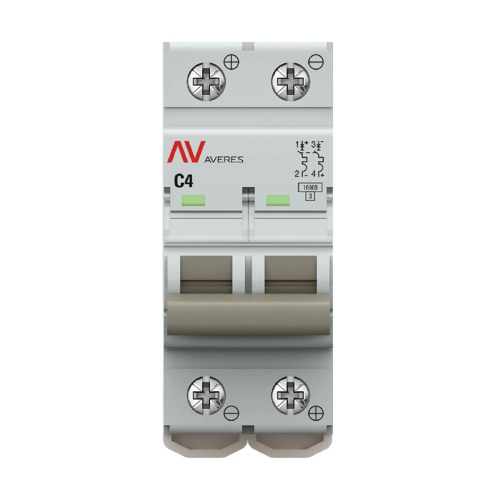 Выключатель автоматический AV-10 DC 2P 4A (C) 10kA EKF AVERES Выключатель автоматический AV-10 DC 2P 4A (C) 10kA EKF AVERES