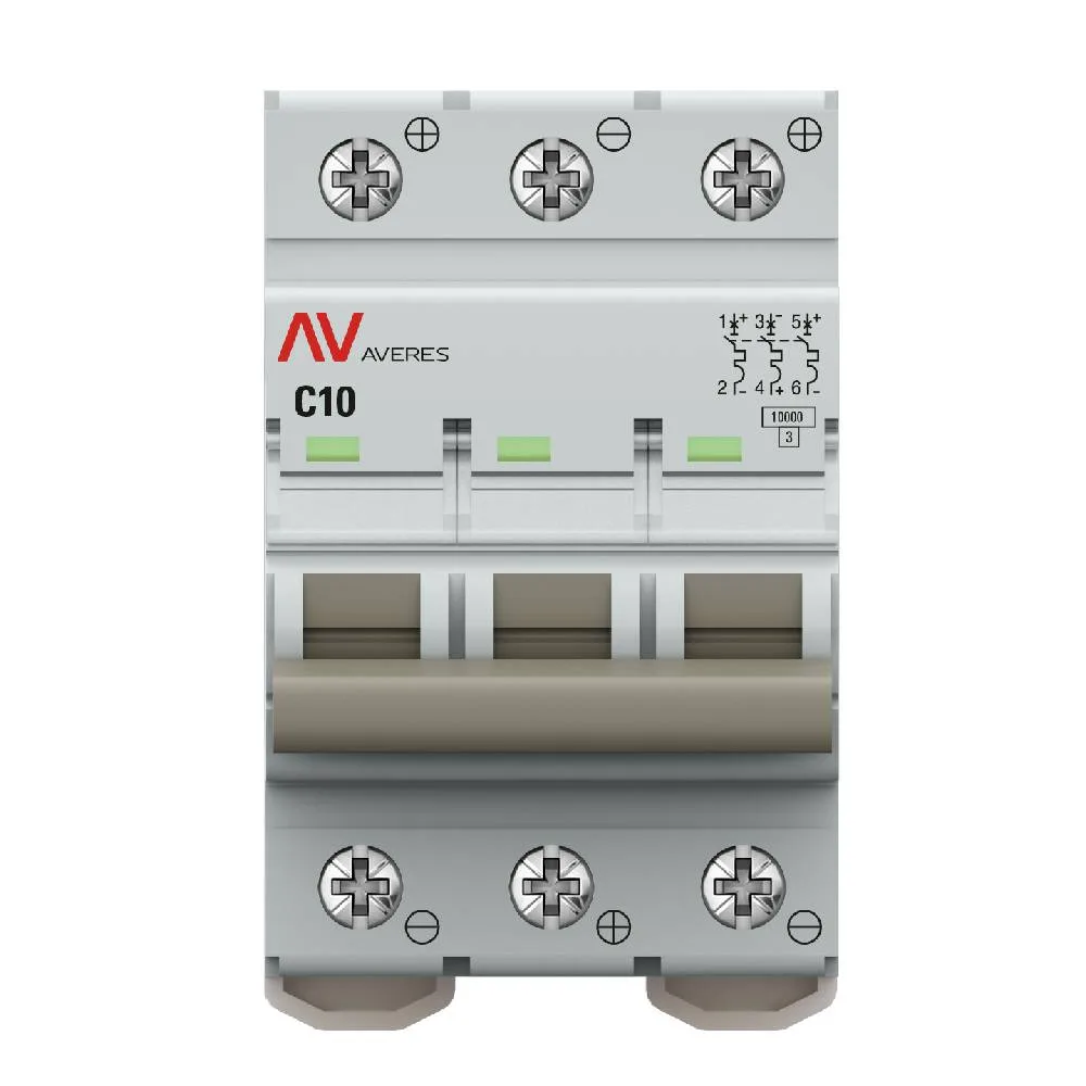 Выключатель автоматический AV-10 DC 3P 10A (C) 10kA EKF AVERES Выключатель автоматический AV-10 DC 3P 10A (C) 10kA EKF AVERES