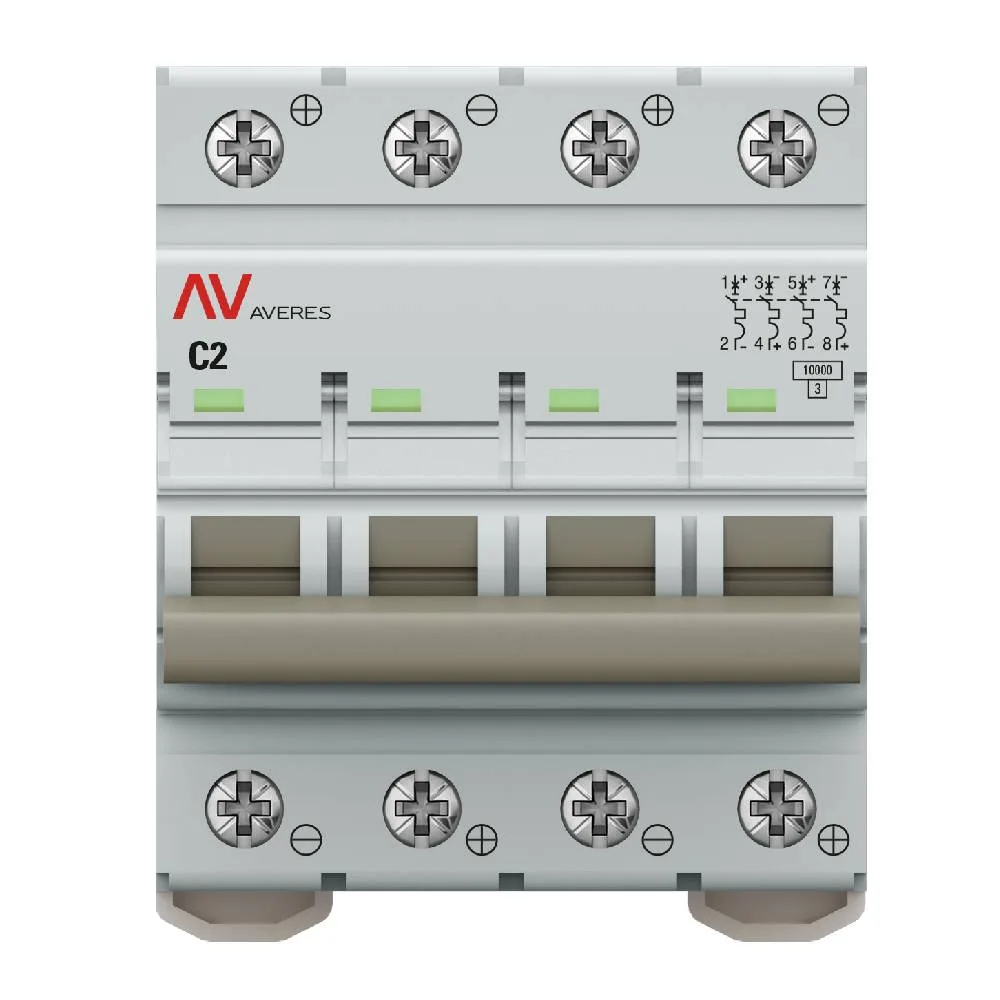 Выключатель автоматический AV-10 DC 4P 2A (C) 10kA EKF AVERES Выключатель автоматический AV-10 DC 4P 2A (C) 10kA EKF AVERES