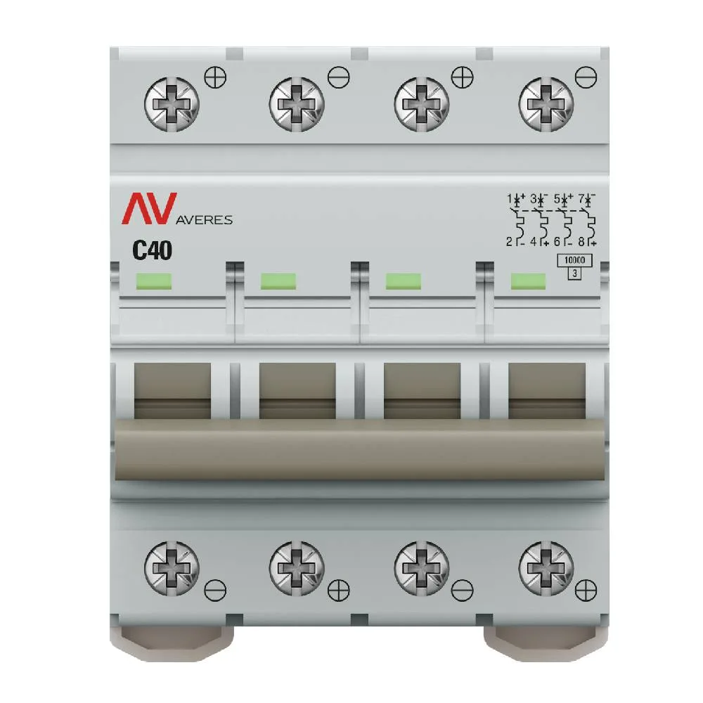 Выключатель автоматический AV-10 DC 4P 40A (C) 10kA EKF AVERES Выключатель автоматический AV-10 DC 4P 40A (C) 10kA EKF AVERES