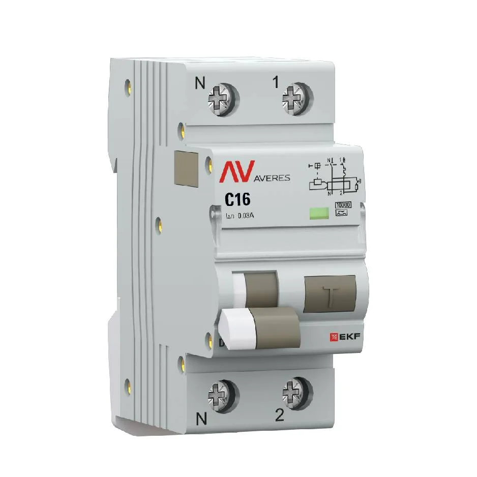 Дифференциальный автомат DVA-10 1P+N 16А (C) 30мА (A) 10кА EKF AVERES Дифференциальный автомат DVA-10 1P+N 16А (C) 30мА (A) 10кА EKF AVERES