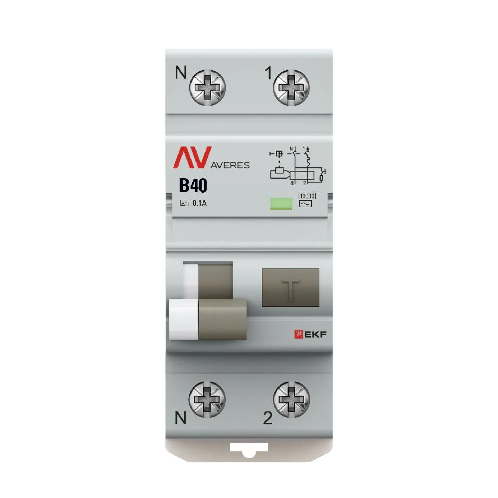 Дифференциальный автомат DVA-10 1P+N 40А (B) 100мА (AC) 10кА EKF AVERES Дифференциальный автомат DVA-10 1P+N 40А (B) 100мА (AC) 10кА EKF AVERES
