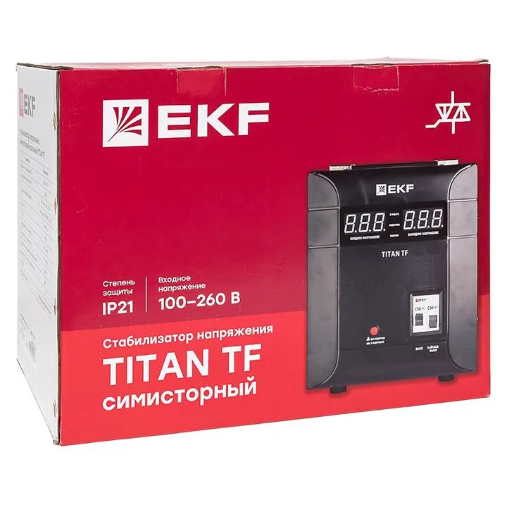 Стабилизатор напряжения электронный напольного исполнения TITAN -ТF-10000 EKF Стабилизатор напряжения электронный напольного исполнения TITAN -ТF-10000 EKF