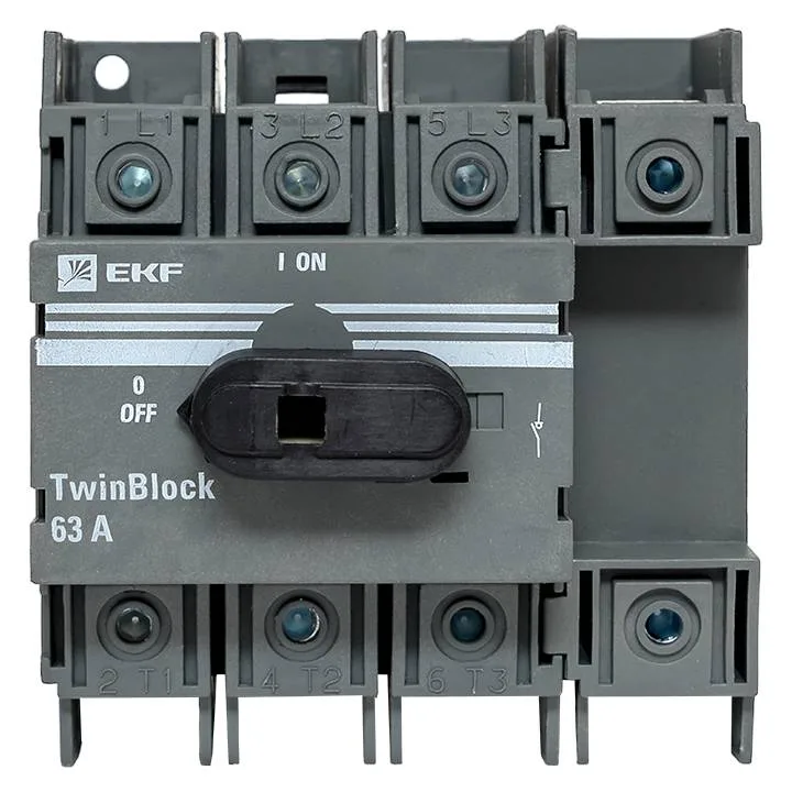 Рубильник 63A 4P c рукояткой управления для прямой установки TwinBlock EKF Рубильник 63A 4P c рукояткой управления для прямой установки TwinBlock EKF