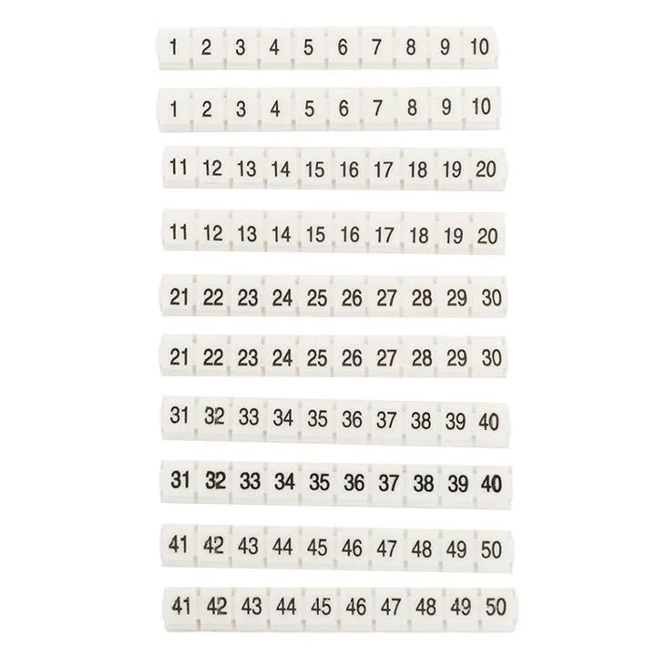 Маркеры для JXB-ST 2,5 NLPE с нумерацией 1-50 (100 шт.) EKF Маркеры для JXB-ST 2,5 NLPE с нумерацией 1-50 (100 шт.) EKF