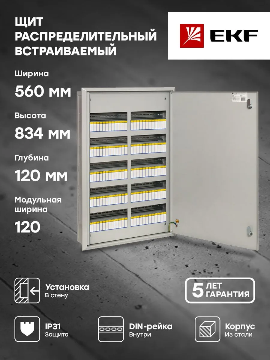 Щит EKF PROxima ЩРВ-120 для организации электрораспределительных систем