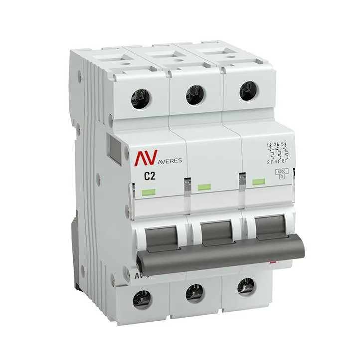 Выключатель автоматический AV-10 3P 2A (C) 10kA EKF AVERES mcb10-3-02C-av Выключатель автоматический AV-10 3P 2A (C) 10kA EKF AVERES mcb10-3-02C-av