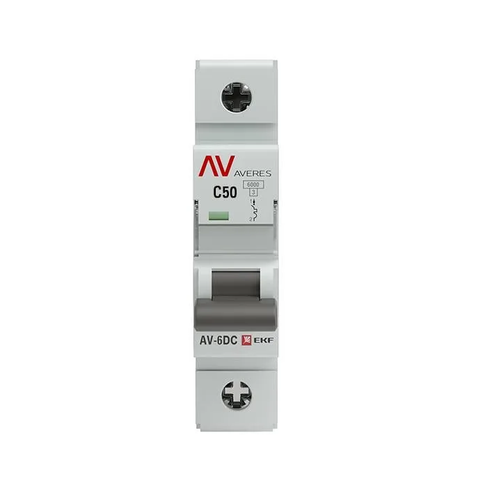 Выключатель автоматический AV-6 DC 1P 50A (C) 6kA EKF AVERES mcb6-DC-1-50C-av Выключатель автоматический AV-6 DC 1P 50A (C) 6kA EKF AVERES mcb6-DC-1-50C-av