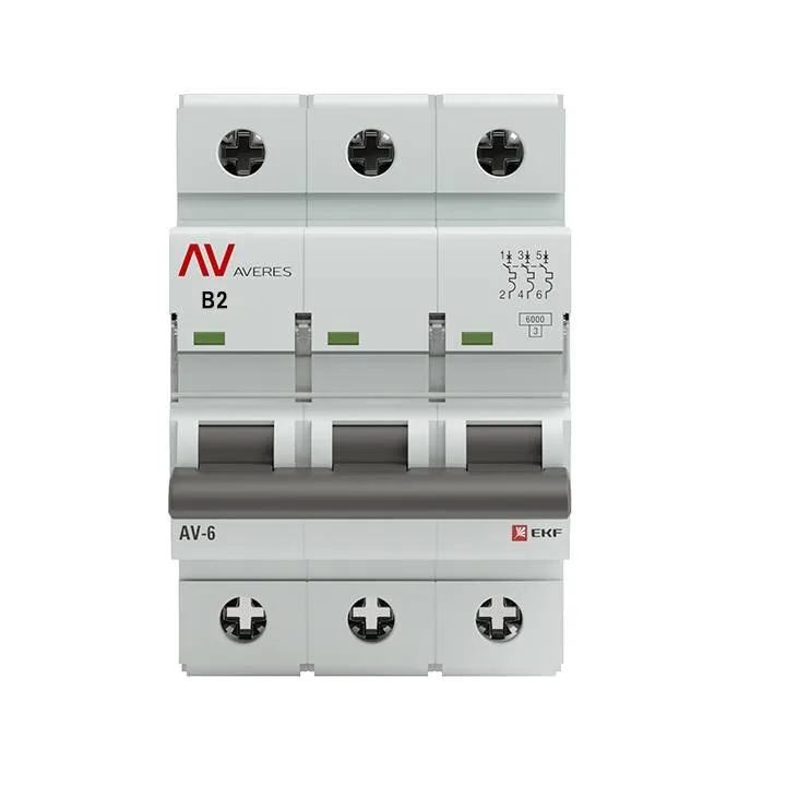 Выключатель автоматический AV-6 3P 2A (B) 6kA EKF AVERES mcb6-3-02B-av Выключатель автоматический AV-6 3P 2A (B) 6kA EKF AVERES mcb6-3-02B-av