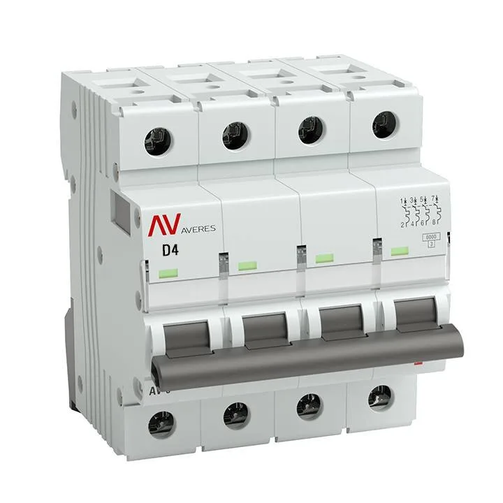 Выключатель автоматический AV-6 4P 4A (D) 6kA EKF AVERES mcb6-4-04D-av Выключатель автоматический AV-6 4P 4A (D) 6kA EKF AVERES mcb6-4-04D-av