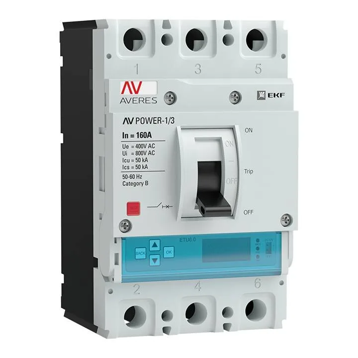 Автоматический выключатель AV POWER-1/3 160А 50kA ETU6.2 Автоматический выключатель AV POWER-1/3 160А 50kA ETU6.2