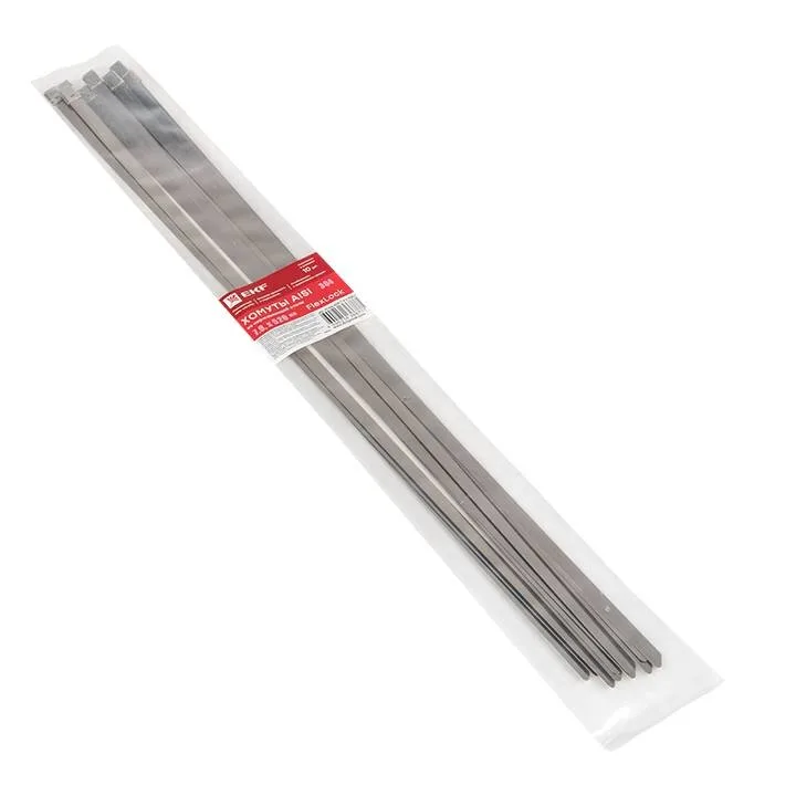 Хомут AISI 304 из нержавеющей стали, 7.9x520 (10 шт.) FlexLock PROxima Хомут AISI 304 из нержавеющей стали, 7.9x520 (10 шт.) FlexLock PROxima