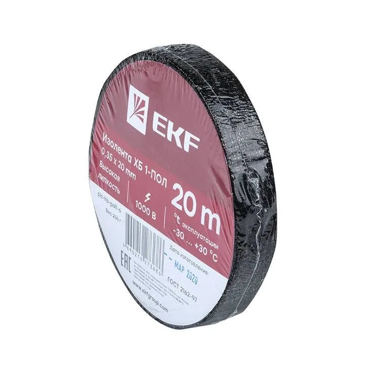 Изолента ХБ 1-ПОЛ 20мм/20м (250г) EKF PROxima Изолента ХБ 1-ПОЛ 20мм/20м (250г) EKF PROxima
