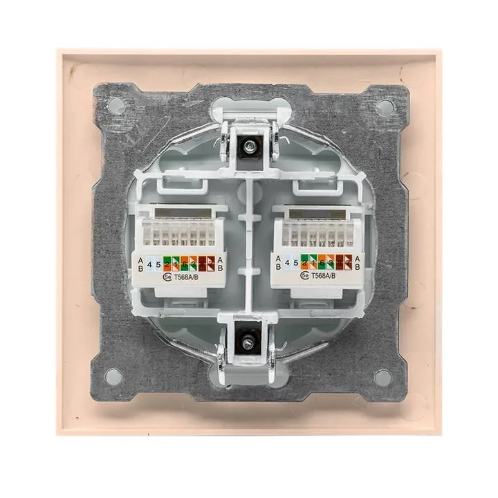 Валенсия розетка компьютерная RJ-45 2-местная кремовая EKF PROxima Валенсия розетка компьютерная RJ-45 2-местная кремовая EKF PROxima