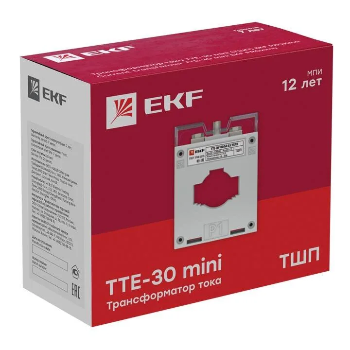 Трансформатор тока ТТЕ-30-250/5А класс точности 0,5 EKF PROxima Трансформатор тока ТТЕ-30-250/5А класс точности 0,5 EKF PROxima