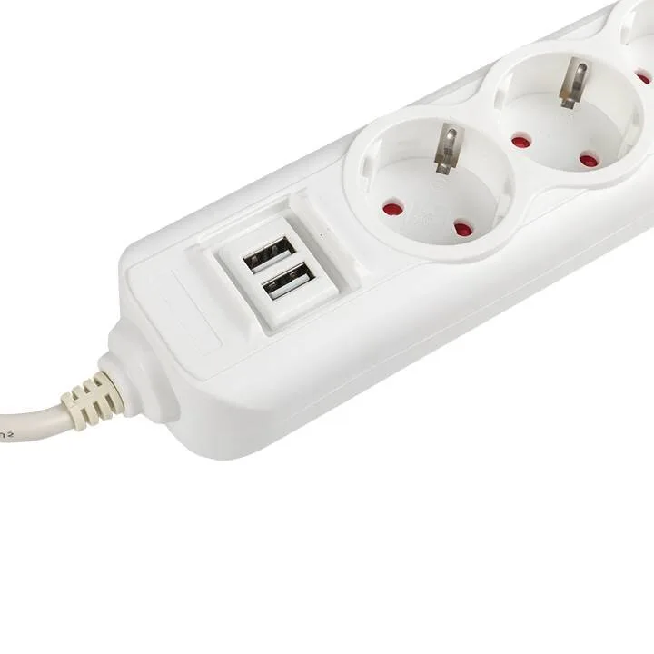 Удлинитель Эксперт 4 гнезда 5 метров 16А/3,5кВт с 2 USB 2,1А ПВС 3х1 EKF Удлинитель Эксперт 4 гнезда 5 метров 16А/3,5кВт с 2 USB 2,1А ПВС 3х1 EKF