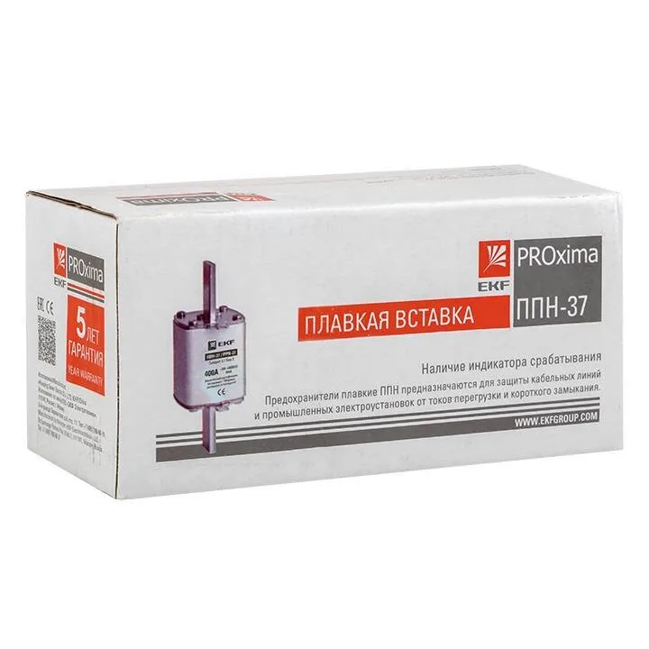 Плавкая вставка ППН-37 400/40А габарит 2 EKF PROxima Плавкая вставка ППН-37 400/40А габарит 2 EKF PROxima